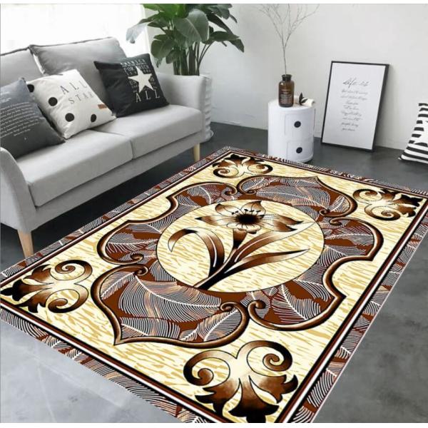 European Style 3D Printed Flower Pattern Carpets For Living Room , Sofa And
