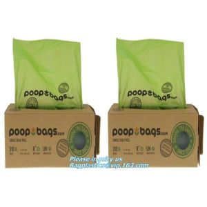 Customized Compostable Green Dog Poop Bag, biodegradable and compostable zero