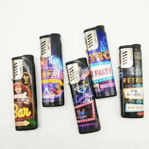 Modern Style Sticker Windproof Flip Torch Flame Cigarette Smoking Fire Lighter