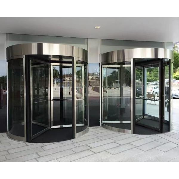 ISO9001 Certification Commercial Automatic Revolving Door with Power Driven Open