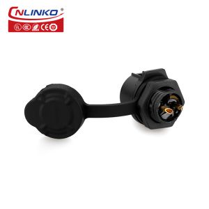Cnlinko Quick Locking M12 Type 5A Male Plug and Female Flange Panel Mount 2 Pin