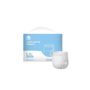 White Elastic Waist Pull Up Pants for Adults with Leak Guard and Odor Control