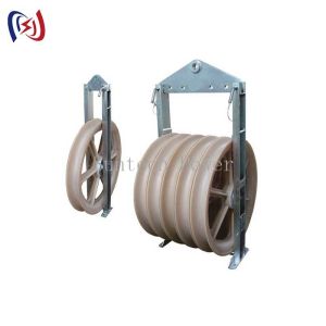 China Conductor Stringing Block with 760x120x480mm Outline Size, 50-150KN Rated Load, and R570 Bend Radius for High Tension Stringing on sale