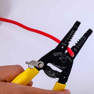 Wire Strippers with Soft Handle and Integrated Opening Spring for Heavy Duty