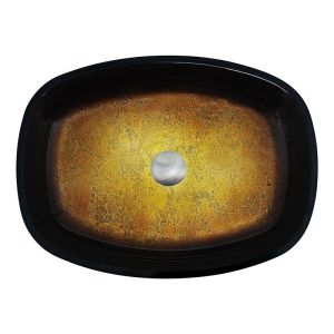 Wholesale Gradient Brown Tempered Bathroom Wash Basins Melon Shape Table Top Solid Glass Sinks from china suppliers