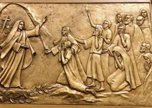 China Modern Religious Wall Art Decor Bronze Relief Sculpture Corrosion Stability on sale