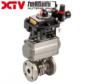 Wholesale Industrial DIN Wcb/CF8/CF8m Stainless Steel Floating Flange Ball Valve with Actuator from china suppliers