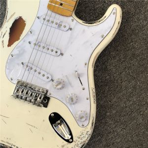 Custom handmade old SRV 100% handmade Milky white old polychromatic old electric