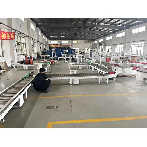 Continuous-Flow Roller Conveyor Line Customized Frame Width For Mass Production