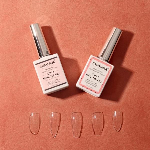 Solid Nail Tips Gel for Long Lasting False Tips and Clear Nails Extensions
