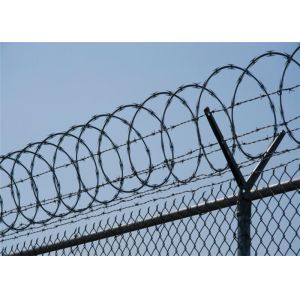 Galvanised Barbed BTO 22 Razor Wire Rust Resistance Concertina Wire For Prison
