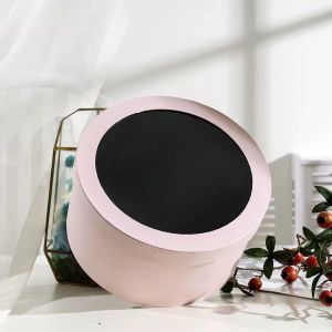 Oilproof Round Cardboard Flower Bouquet Boxes With Clear Lids