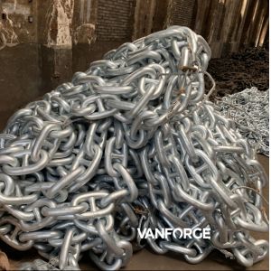 Rolled Steel Welded Stud Link Anchor Chain Customized Length For Drag Mooring