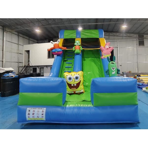 Customized PVC Inflatable Dry Slides SpongeBob Square Pants Inflatable Castle