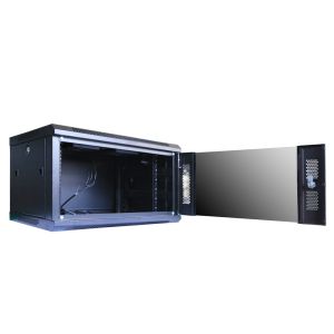 6U Wall Mount Network Cabinet With Tempered Glass Door For Easy Access