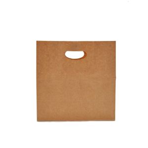 11''X6''X11" Kraft Paper Bags Die Cut Handle With Reinforced Handle