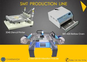 China Stencil Printer 3040 / CHMT48VB+ Vibration Feeder , SMT PCB Assembly Line / Reflow Oven BRT-420 on sale