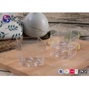 FDA Free Square Disposable Cups Clear Plastic Dessert Containers 60ml