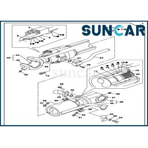 LZ010710 Hydraulic Repair Seal Kit Fits Models CX130C CX130D CASE Bucket