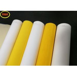 43T 100% Polyester Filter Mesh Roll / Polyester Mesh Screen White Yellow Color