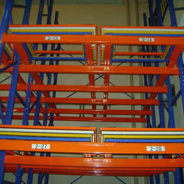 Q235B Steel Push Back Racking , Blue Industrial Storage Racking Systems