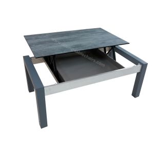 Grey Lift Top Coffee Table With Hidden Storage Compartment Space Save
