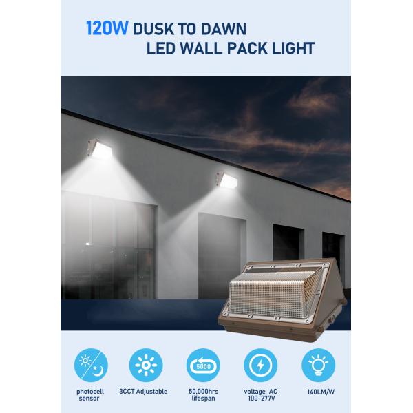 3CCT Adjustable Wall Pack LED Outdoor Lights 100W Waterproof