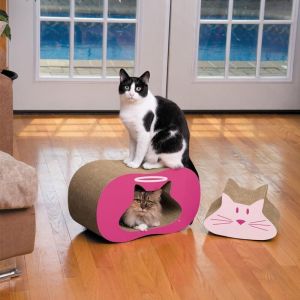 Wholesale Catnip Inside Cat Cardboard Scratcher Abrasion Resistance With Activity Turnel from china suppliers