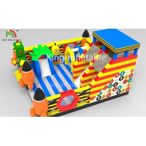 Children Inflatable Jumping Castle Robot Model With Slide 2 Year Warranty