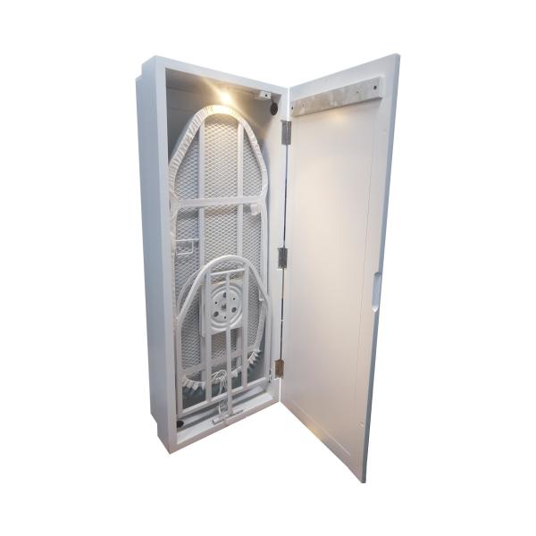 MDF Wood Wall Mounted Multi-functional Ironing Board Cabinet with Mirror and