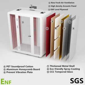 STC35dB Sound Insulation Acoustic Phone Booth with RT0.75s Reverberation Time