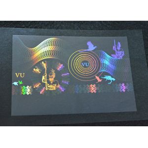 Transparent Holographic Security Stickers Double Layer Strong Adhesive