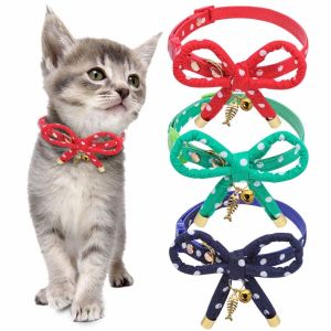 Christmas Adjustable Bow Tie Cat Collar Breakaway Bow Knot Design With Charming