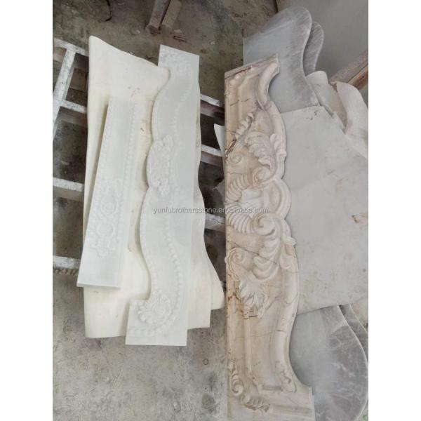 Modern Design White Marble Fireplace Surround for Wall Mounted Installation