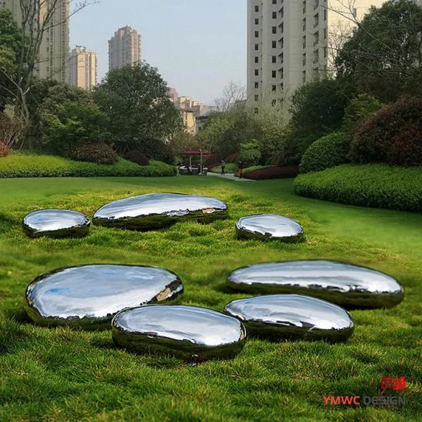 Stainless Steel Modern Style Art Furniture with Pebble Fountain and Mirror Surface