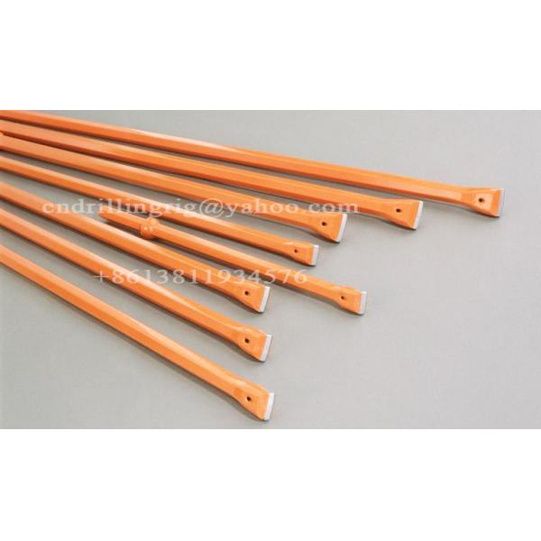 Quality Quarrying Rock Blast Hole Drill Extension Rod , Chisel Head Threaded Drill Rod for sale