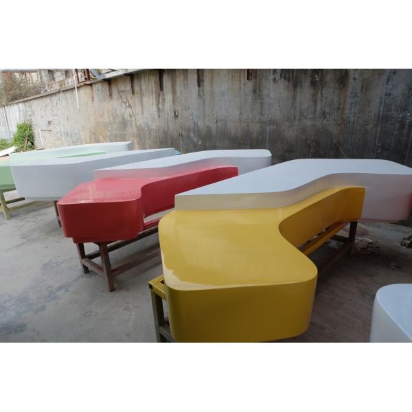 Hotel mall deco square shape multi-color fiberglass chair statue as functional furniture
