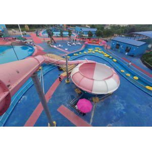 Space Bowl Slide Multi Colored Fiberglass Large Water Slide For 2 People