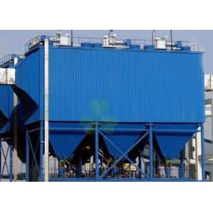 Blue Horizontal Baghouse Dust Collector System With 128 Piece Filter Bags
