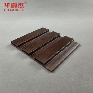 Black Walnut Wpc Fluted Wall Panel Printing Surface Waterproof And Easy To Clean