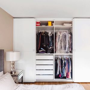 Modern 2D/3D White Wardrobe for High End Apartment Bedroom Closet