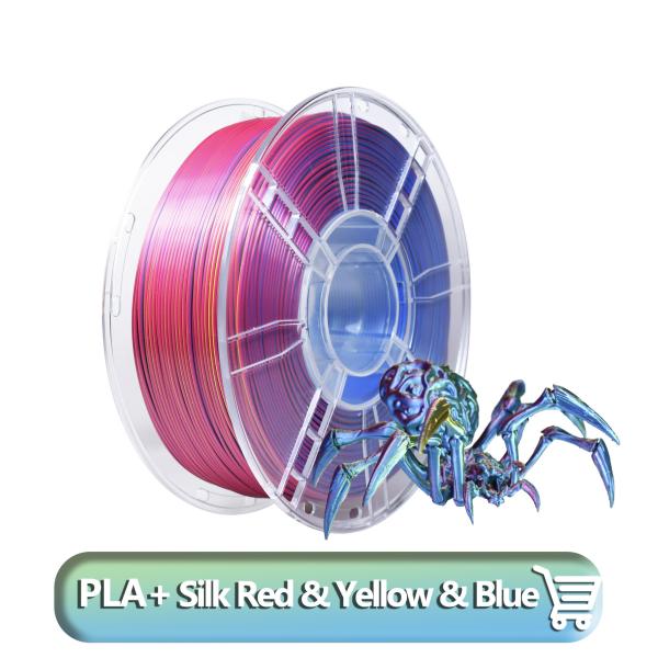 High Speed PLA+ 3D Filament Filament 1.75mm Silk Red Yellow Blue PLA+ silk