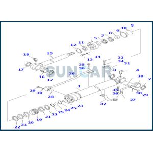 China 707-98-36240 7079836240 KOMATSU Bucket Cylinder Service Kit For PC120 on sale