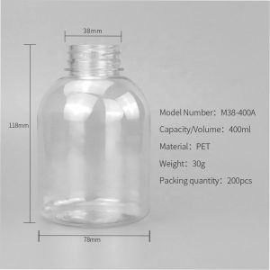 Airtight Screen Printing Plastic Beverage Bottles 400ml With Lid Caps