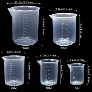 Plastic Graduated Cylinders And Beakers 5 Pipettes, 10ml 25ml 50ml 100ml