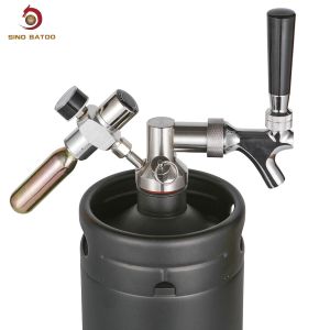 Matte Black Pressurized Mini Keg , 2L 64oz Pressurized Beer Mini Keg System