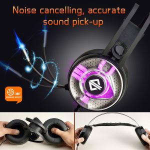 AJAZZ AX360 3.5mm Stereo Gaming Headset On Ear Headphones with Microphone Noise
