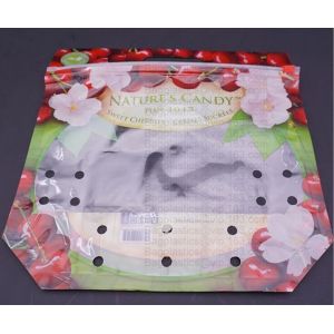 fresh fruit bag with vent hole for grape tomato cherry, fruit packaging anti-fog