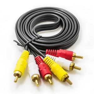 China metal connector PVC 3RCA To 3RCA Cable 10m Audio Video Cable on sale
