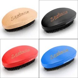 Oem Custom Wave Hair Brush For 360 Wood Handle Natural Wild Boar Bristle